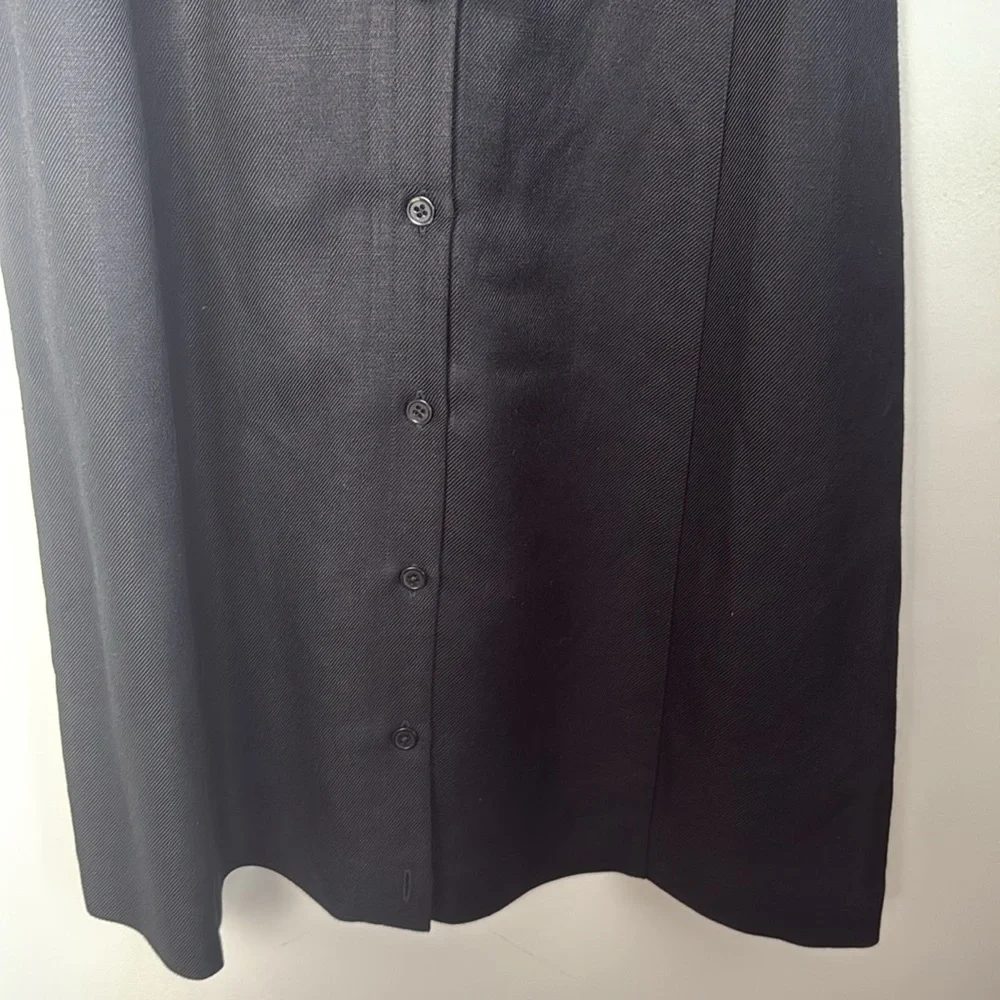 Emma James Black Sleeveless Sheath Button Down Dress with Collar and Belt - Picture 4 of 8